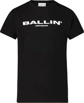 Ballin Amsterdam -  Jongens Slim Fit  Original T-shirt  - Zwart - Maat 116