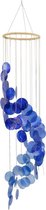 Decoratiemobiel capiz blauw spiraal - Capiz schelp - 90x16x16 cm - Blauw - x - India - Sarana -