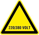 Sticker elektriciteit waarschuwing 220/380 volt 150 mm