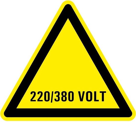 Sticker elektriciteit waarschuwing 220/380 volt 150 mm | bol.com