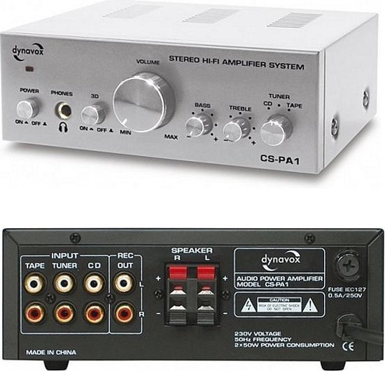 Dynavox CS-PA1 Audio Versterker 50W Zilver | bol.com