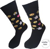 Emoji Smiley Sokken - Sokken - Leuke sokken - Vrolijke sokken - Luckyday Socks - Sokken met tekst - Aparte Sokken - Socks waar je Happy van wordt - Maat 36-41