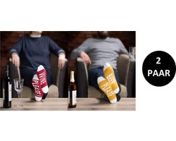 Verjaardag cadeau – Wijn en Bier sokken – Leuke sokken