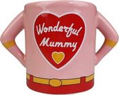 Wonderful Mummy Mok - Roze / Rood- Keramiek - 9.5 x 8.5 cm