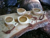 Drammeglas Norron - houten snaps-kuksa set