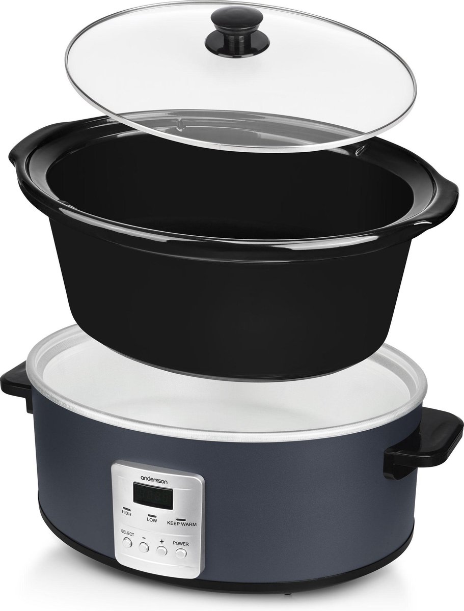 Andersson SWC 2.1 Digitale RVS Slow Cooker met timer 6.5 L 270 W 3 programma s bol