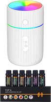 Aroma Dream Diffuser Luchtbevochtiger Wit 240 ML voor Aromatherapie – Humidifier – Incl. 6x Etherische Olie