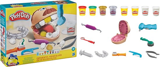 Play-Doh Top Tandarts Speelset - Boetseerklei - 8 Play-Doh potjes - Knutselen voor kinderen
