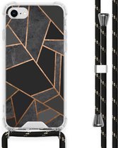 iMoshion Design hoesje met koord voor de iPhone SE (2022 / 2020) / 8 / 7 - Grafisch Koper - Zwart