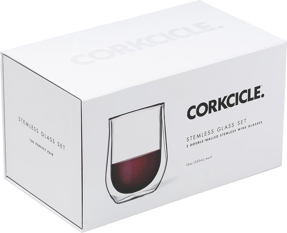 Corkcicle Glass Stemless - Double Pack - Clear