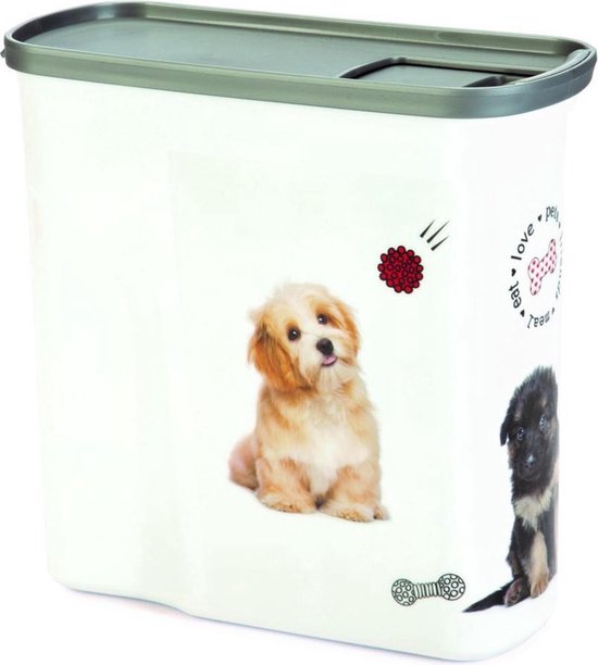 CURVER  Conteneur à Croquettes 54L/20Kg Love pets Chien, Blanc