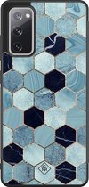 Samsung S20 FE hoesje - Blue cubes | Samsung Galaxy S20 case | Hardcase backcover zwart