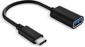NÖRDIC OTG-C1 USB-A OTG naar USB-C 3.1 adapter, 10 cm, Zwart