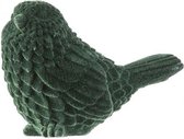Groene vogel, fluweel, 2 stuks: 10 x 8 x 5 cm: aardewerk