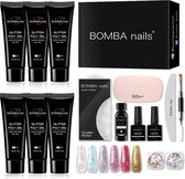 15-Delige Polygel Nagellak Set - Gellak Starterspakket - Incl. UV Lamp Gelnagels - Topcoat Basecoat - Nageltips - Giftset Vrouw - Cadeau - 6 kleuren