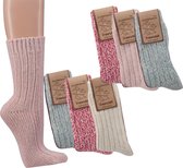 Socks4Fun - Noors wollen sokken - frisse kleuren - 3 paar - maat 39/42