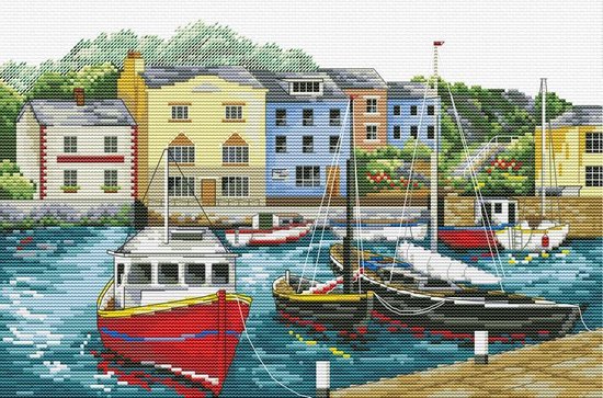 Needleart World Fishing Village voorbedrukt borduren (pakket)