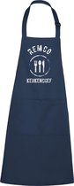 mijncadeautje - luxe keukenschort - Keukenchef - met naam - navy / blauw