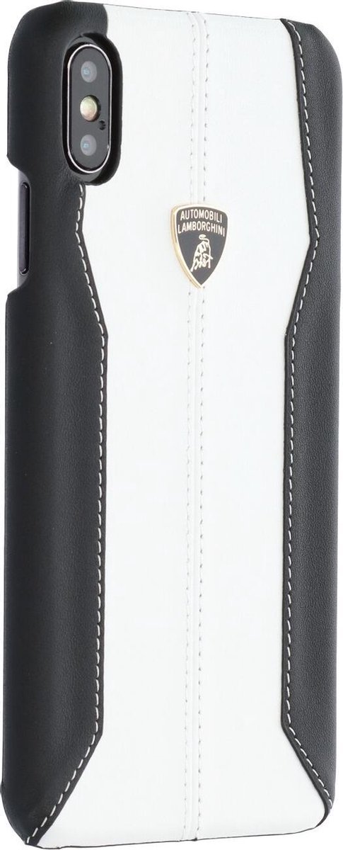 Wit hoesje van Lamborghini - Backcover - D1 Serie - iPhone Xs Max - Genuine Leather - Echt leer