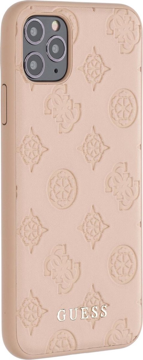 Roze hoesje van Guess - Backcover - 4G Peony - iPhone 11 Pro Max - PU Leather - GUHCN65PELLP