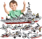 Brickzz | 8 in 1 Oorlogsschip - Gevechtsboot - Onderzeeër - Speedboot - Militair Schip - Marine Schip - Boot - Warship - Battleship - Oorlog - Schepen - Boten - Leger - Defensie -