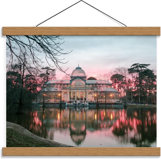 Schoolplaat – El Retiro Park - Madrid - 40x30cm Foto op Textielposter (Wanddecoratie op Schoolplaat)