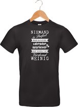 mijncadeautje - T-shirt unisex - zwart - Niemand is perfect - Labrador Retriever - maat L