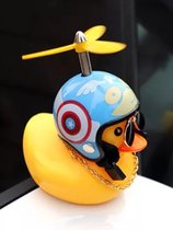 Auto Eendje Decoratie / Bad Eend- Auto En Fiets Decoratie - Met Kleefstrip, captain america helm , propellor, zonnebril en gouden ketting