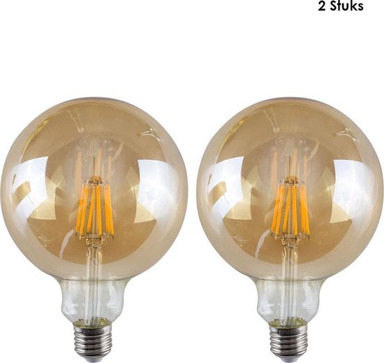 2 x Edison kooldraad lamp, vintage retro gloeilamp, filament antiek bulb,  E27 grote... | bol.com