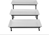 Etagère 3 lagen rechthoek wit melamine schalen