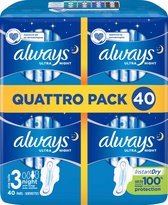 Always Ultra Night - Voordeelverpakking 3 x 40 Stuks - Maandverband Met Vleugels