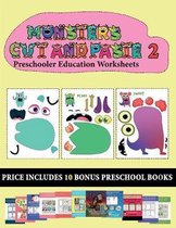 Preschooler Education Worksheets (20 full-color kindergarten cut and paste activity sheets - Monsters 2)