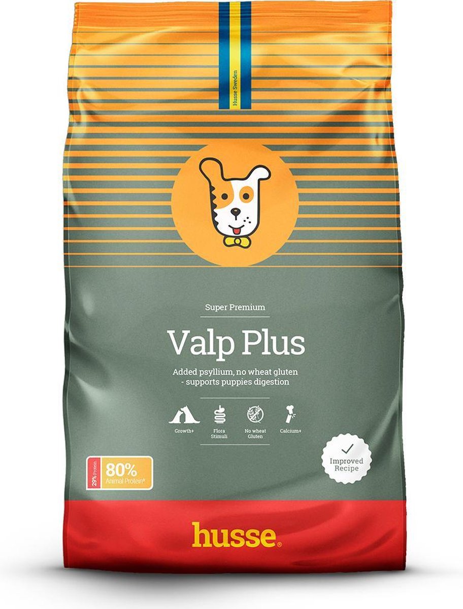 Husse Valp Plus - puppy voer - Hondenvoer - 12,5 kg