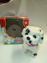 Schattige loophond met blaffend geluid - Waf hond met leiband - hondje met geluid - pluche knuffel - waf dalmatier