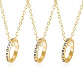 Kasey Vriendschapsketting - BFF ketting voor 3 - Best Friends Forever - Ringen - Goud