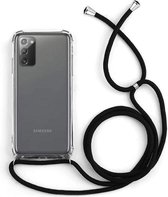 Backcover Shockproof - Hoesje met Koord - TPU + PC - Telefoonhoesje voor Samsung Note 20 - Transparant