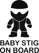 Stickerloods Baby Stig on Board -autoraamsticker- baby in car sticker- 10x13cm