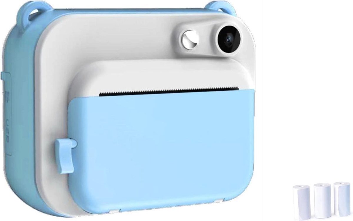 DrPhone PiX10 - DIY - 2 Inch instant Digitale Mini Camera voor Kinderen - Print Automatisch Zwart en Wit - 2.0MP CMOS - Blauw