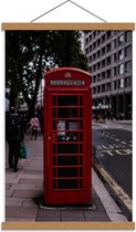 Schoolplaat – Rode Telefooncel in Londen - 40x60cm Foto op Textielposter (Wanddecoratie op Schoolplaat)