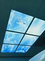 S&L led Panel | Daglicht Wolken met bomen Plafond | systeemplafond-tandartsenpraktijk - led – Set van 6 led panel 60 x 60 36w 6000k eigen foto op panelen ? stuur ons bericht voor meer info.