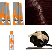 XP100 haarverfpakket kleur 6.46  Donkerblond & Koper & Rood (2x 100ML) met 6% waterstof ( 1x 250ML) incl verfbakje, kwast, maatbeker, puntkam en handschoenen