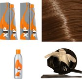 XP100 haarverfpakket kleur 9.1  Zeer lichtblond & As (2x 100ML) met 6% waterstof ( 1x 250ML) incl verfbakje, kwast, maatbeker, puntkam en handschoenen