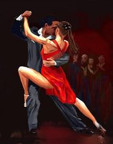 Allernieuwste Canvas Schilderij Tango Dansers met Passie - Woonkamer - Poster - 60 x 80 cm - Kleur