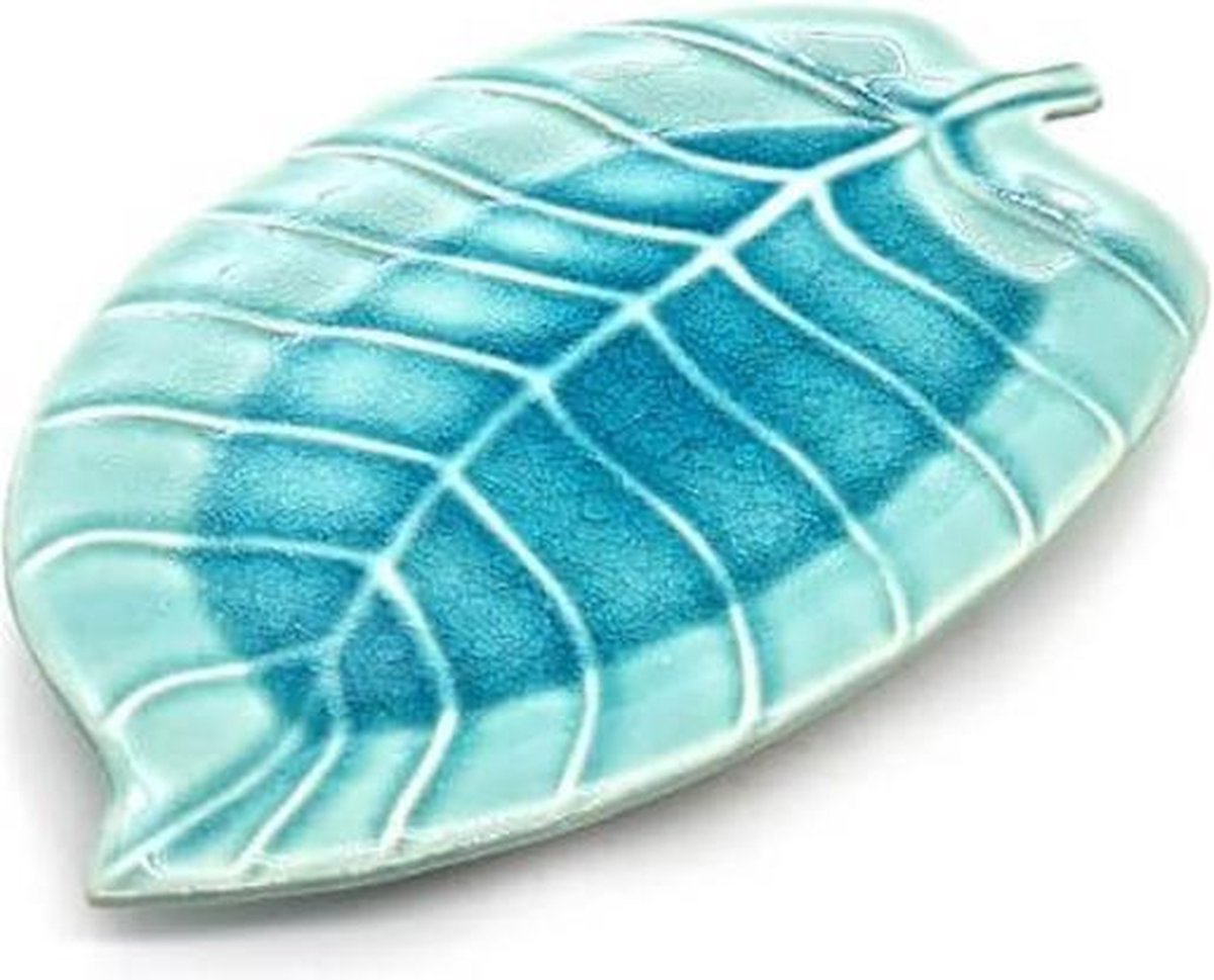 Presenteerschaal - Bladvormige schaal Turquoise 26 cm (4 stuks)