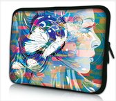 Laptophoes 17,3 inch artistiek vrouwengezicht - Sleevy - laptop sleeve - laptopcover - Sleevy Collectie 250+ designs