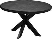 Eettafel Black Circle III 130 Zwart Mangohout