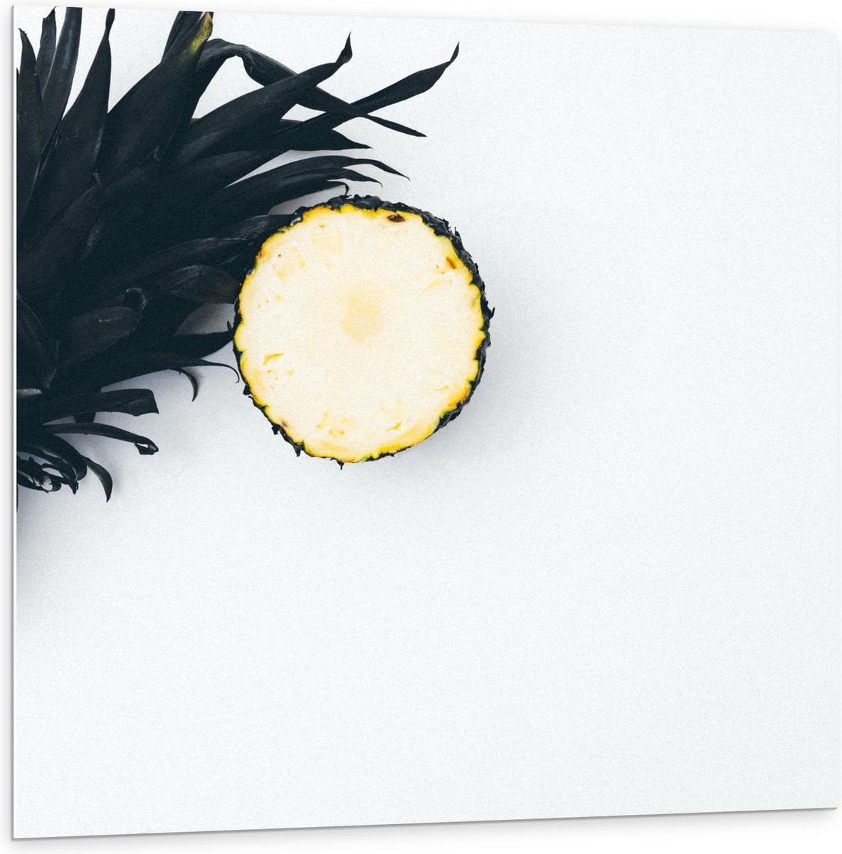 Forex - Zwart Geverfde Ananas - 100x100cm Foto op Forex