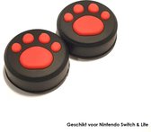 Thumb Grips | Thumb Sticks | Gaming Thumbsticks | Geschikt voor Nintendo Switch & Lite | 1 Set = 2 Thumbgrips | Hondenpootjes | Zwart/Rood