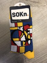 SOKn. trendy sokken "Mondriaan" maat 35-41  (Ook leuk om kado te geven !)
