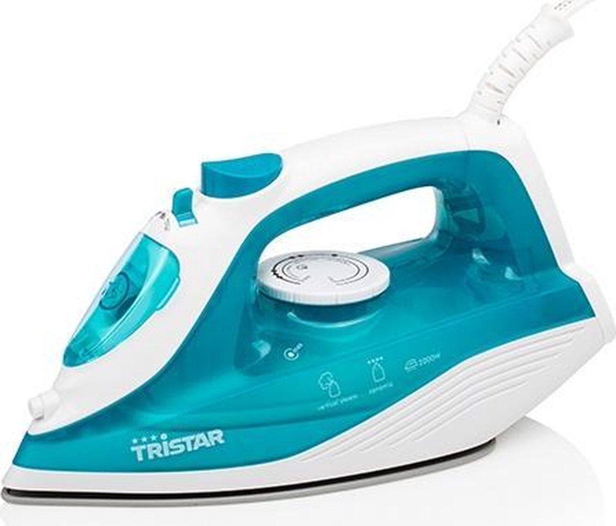 Bol.com Tristar ST-8300 - Strijkijzer 2000W - Stoomstrijkijzer 0,21L - 16g per min stoomprodcutie - Groen aanbieding